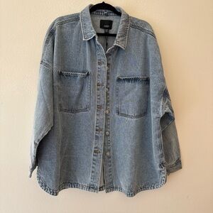 NWT XXL Hudson Los Angeles Blue Denim Button-Up Shirt jacket